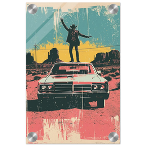 "Desert Swagger" – Retro Western Pop Art Print - Acrylic Print - 20x30 cm / 8x12″ - 