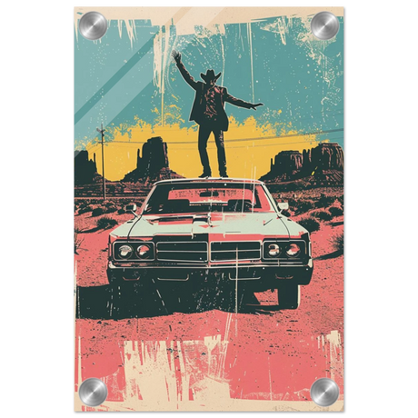 "Desert Swagger" – Retro Western Pop Art Print - Acrylic Print - 20x30 cm / 8x12″ - 