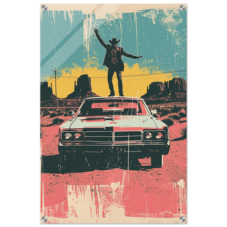 "Desert Swagger" – Retro Western Pop Art Print - Acrylic Print - 50x75 cm / 20x30″ - 