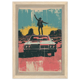 "Desert Swagger" – Retro Western Pop Art Print - Framed Canvas - 20x30 cm / 8x12″ - Wood frame