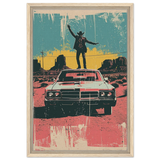 "Desert Swagger" – Retro Western Pop Art Print - Framed Canvas - 40x60 cm / 16x24″ - Wood frame