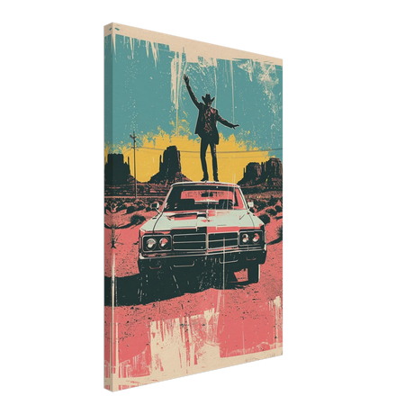 "Desert Swagger" – Retro Western Pop Art Print - Canvas - 40x60 cm / 16x24″ - 