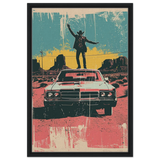 "Desert Swagger" – Retro Western Pop Art Print - Framed Canvas - 50x75 cm / 20x30″ - Black frame