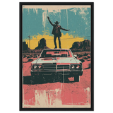 "Desert Swagger" – Retro Western Pop Art Print - Framed Canvas - 60x90 cm / 24x36″ - Black frame