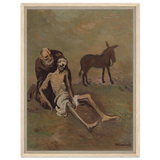 The Good Samaritan by CypriÃ¡n MajernÃ­k â€“ Expressionist Biblical Wall Art PrintFramed Canvas50x70 cm / 20x28â€³
