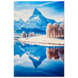 frozen reflections of majesty snowy mountain landscape wall art print50x75 cm / 20x30″Wood Prints