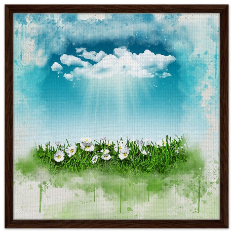 Digital Art | Nature art | Square print - 60x60 cm / 24x24″ - Framed Canvas - Dark wood frame