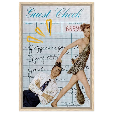 Digital Pop Art wall art print | Guest Check V01 - Framed Canvas - 50x75 cm / 20x30″ - Wood frame