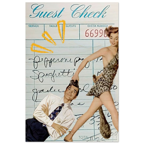 Digital Pop Art wall art print | Guest Check V01 - Wood Prints - 30x45 cm / 12x18″ - 
