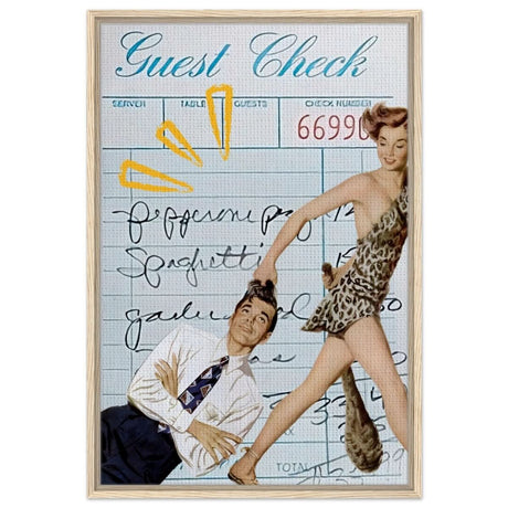 Digital Pop Art wall art print | Guest Check V01 - Framed Canvas - 60x90 cm / 24x36″ - Wood frame