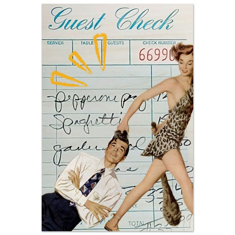 Digital Pop Art wall art print | Guest Check V01 - Wood Prints - 50x75 cm / 20x30″ - 