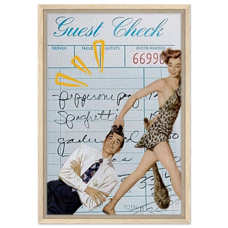 Digital Pop Art wall art print | Guest Check V01 - Framed Canvas - 40x60 cm / 16x24″ - Wood frame