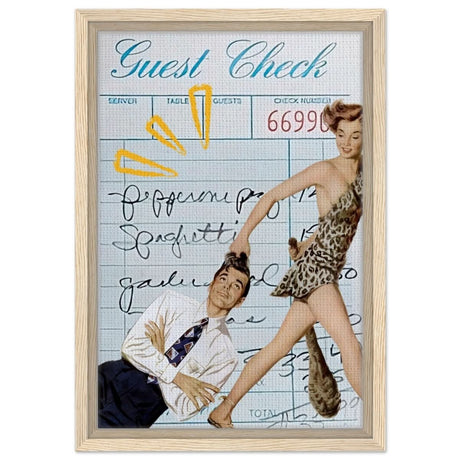 Digital Pop Art wall art print | Guest Check V01 - Framed Canvas - 30x45 cm / 12x18″ - Wood frame