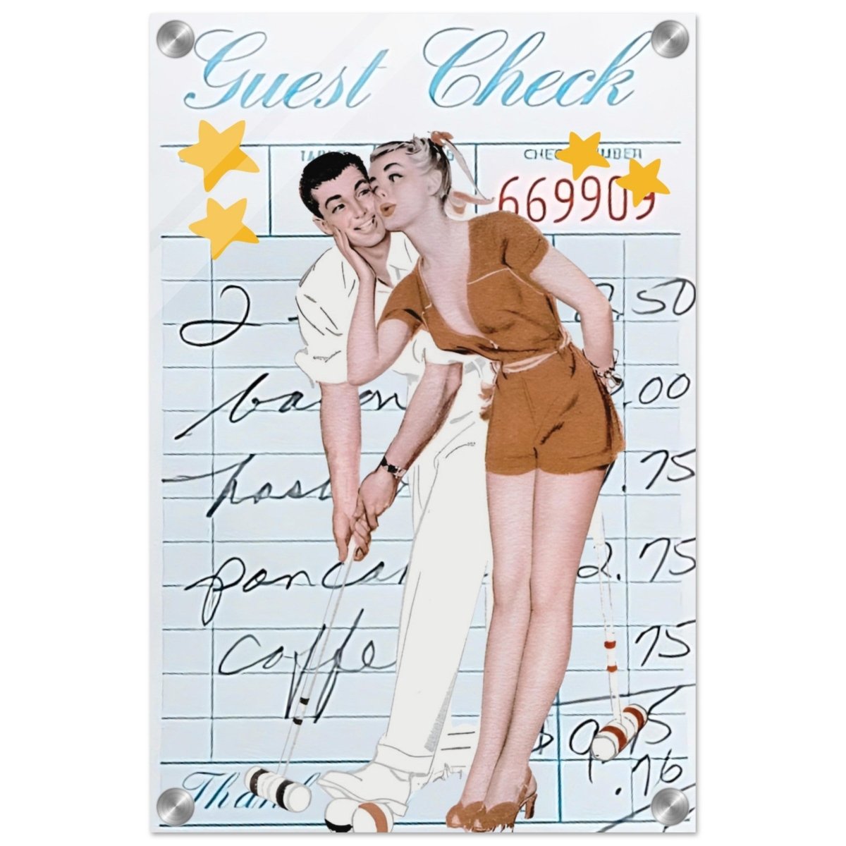 Digital Pop Art wall art print | Guest Check V02 - Acrylic Print - 30x45 cm / 12x18″ - 