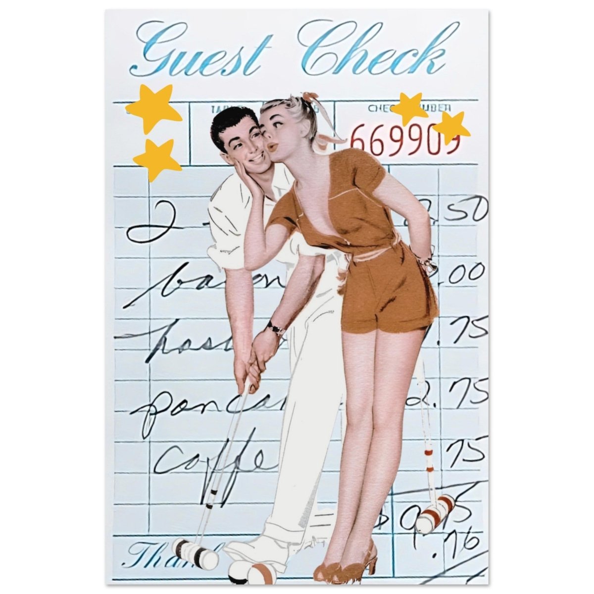 Digital Pop Art wall art print | Guest Check V02 - Aluminum Print - 40x60 cm / 16x24″ - 