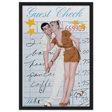 Digital Pop Art wall art print | Guest Check V02 - Framed Canvas - 50x75 cm / 20x30″ - Black frame