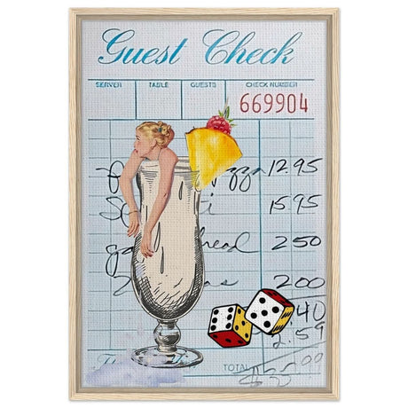 Digital Pop Art wall art print | Guest Check V04 - Framed Canvas - 50x75 cm / 20x30″ - Wood frame
