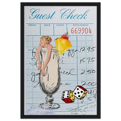 Digital Pop Art wall art print | Guest Check V04 - Framed Canvas - 50x75 cm / 20x30″ - Black frame