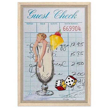 Digital Pop Art wall art print | Guest Check V04 - Framed Canvas - 30x45 cm / 12x18″ - Wood frame