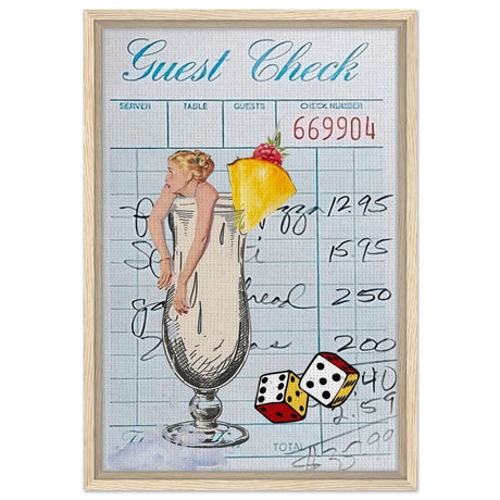 Digital Pop Art wall art print | Guest Check V04 - Framed Canvas - 40x60 cm / 16x24″ - Wood frame
