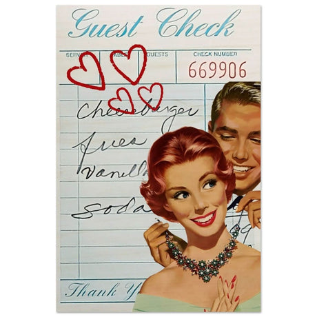 Digital Pop Art wall art print | Guest Check V05 - Wood Prints - 60x90 cm / 24x36″ - 