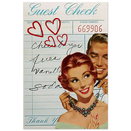 Digital Pop Art wall art print | Guest Check V05 - Wood Prints - 30x45 cm / 12x18″ - 