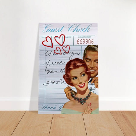 Digital Pop Art wall art print | Guest Check V05 - Brushed Aluminum Print - 60x90 cm / 24x36″ - 