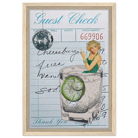 Digital Pop Art wall art print | Guest Check V06 - Framed Canvas - 30x45 cm / 12x18″ - Wood frame