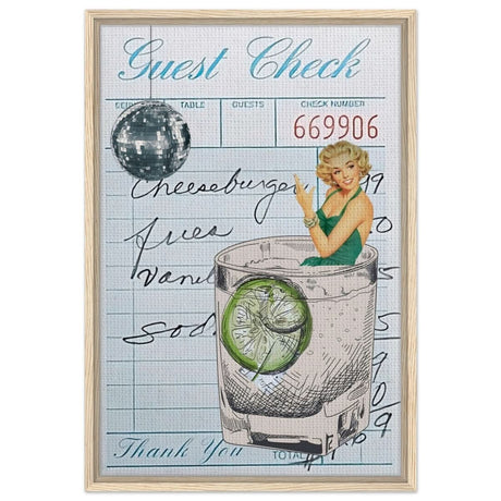 Digital Pop Art wall art print | Guest Check V06 - Framed Canvas - 50x75 cm / 20x30″ - Wood frame