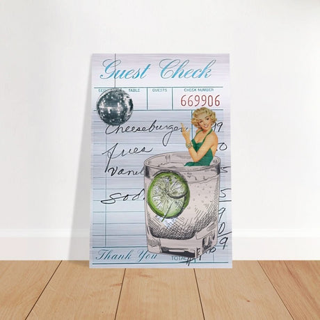 Digital Pop Art wall art print | Guest Check V06 - Brushed Aluminum Print - 40x60 cm / 16x24″ - 