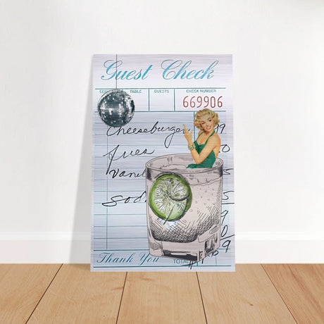 Digital Pop Art wall art print | Guest Check V06 - Brushed Aluminum Print - 30x45 cm / 12x18″ - 