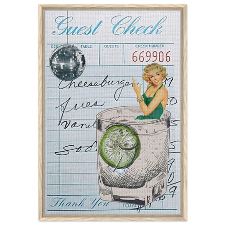 Digital Pop Art wall art print | Guest Check V06 - Framed Canvas - 60x90 cm / 24x36″ - Wood frame