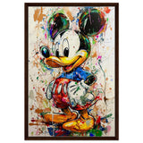 Digital Pop Art wall art print | Mickey Mouse Graffiti | Kid's Room Art Print - Framed Canvas - 60x90 cm / 24x36″ - Dark wood frame
