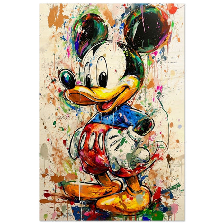 Digital Pop Art wall art print | Mickey Mouse Graffiti | Kid's Room Art Print - Wood Prints - 50x75 cm / 20x30″ - 