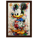 Digital Pop Art wall art print | Mickey Mouse Graffiti | Kid's Room Art Print - Framed Canvas - 30x45 cm / 12x18″ - Dark wood frame