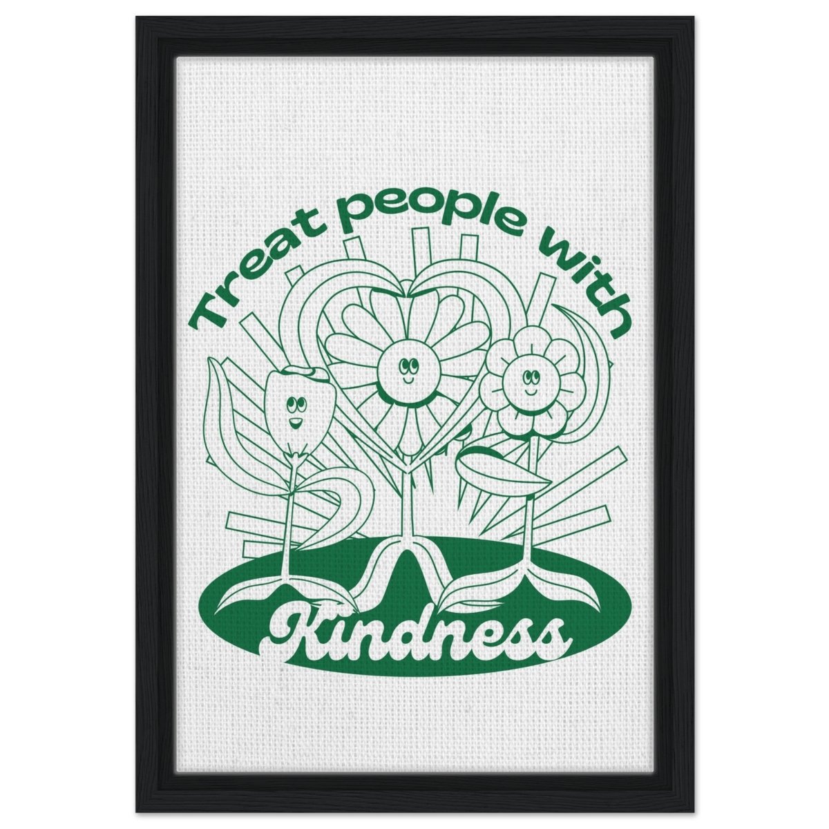 Digital Pop Art wall art print | Treat People With Kindness - Framed Canvas - 30x45 cm / 12x18″ - Black frame