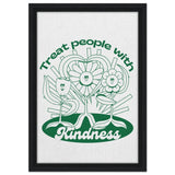 Digital Pop Art wall art print | Treat People With Kindness - Framed Canvas - 30x45 cm / 12x18″ - Black frame