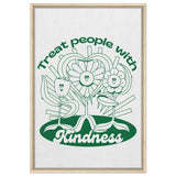 Digital Pop Art wall art print | Treat People With Kindness - Framed Canvas - 60x90 cm / 24x36″ - Wood frame