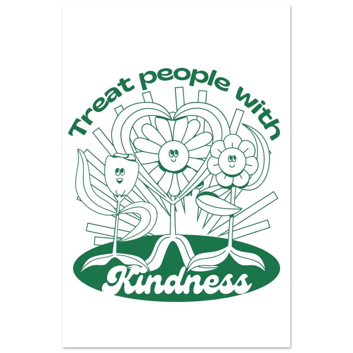 Digital Pop Art wall art print | Treat People With Kindness - Aluminum Print - 40x60 cm / 16x24″ - 