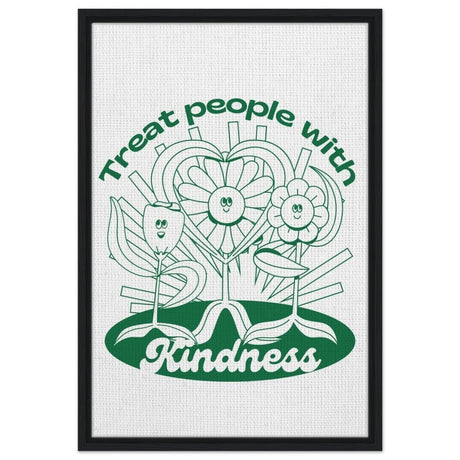 Digital Pop Art wall art print | Treat People With Kindness - Framed Canvas - 50x75 cm / 20x30″ - Black frame