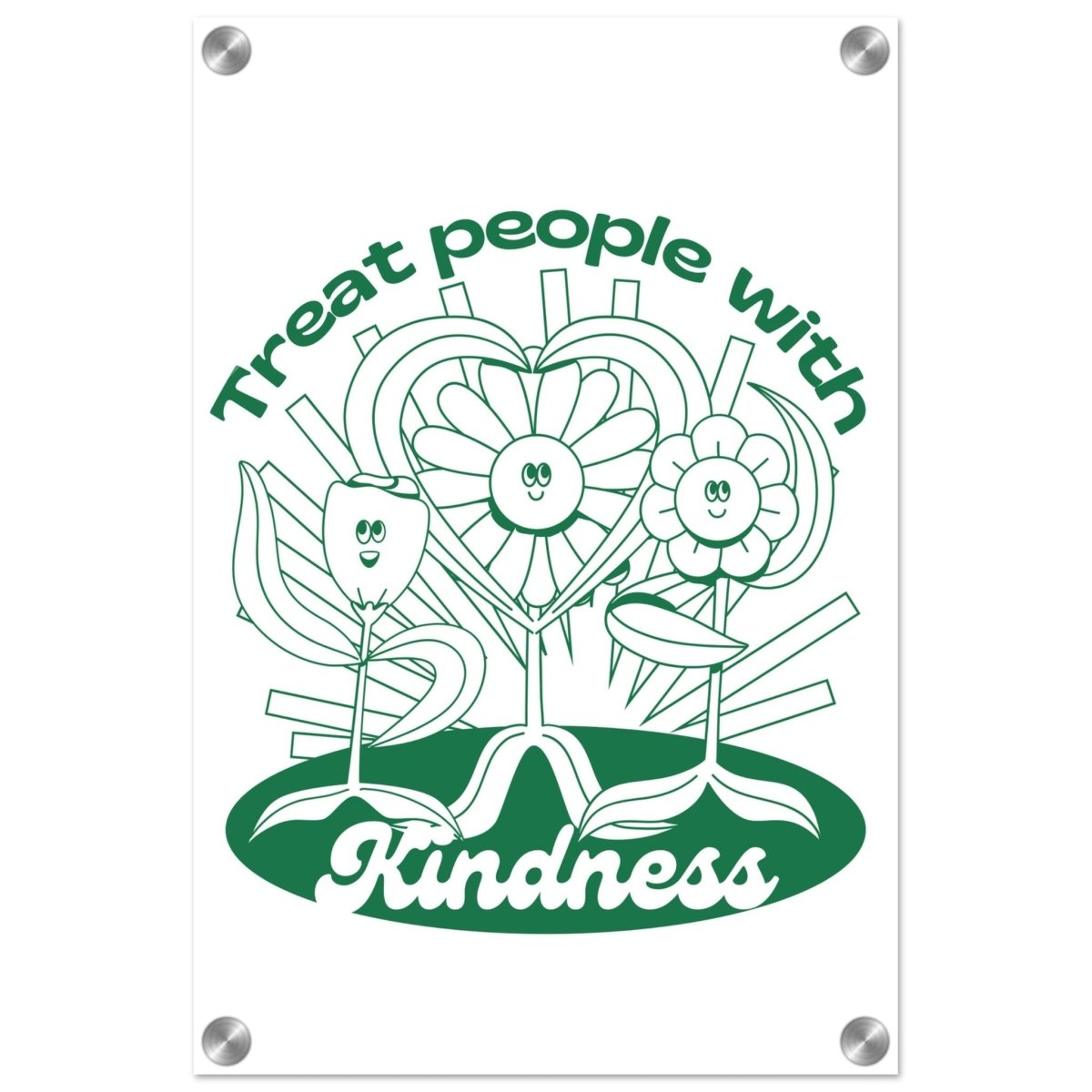 Digital Pop Art wall art print | Treat People With Kindness - Acrylic Print - 30x45 cm / 12x18″ - 