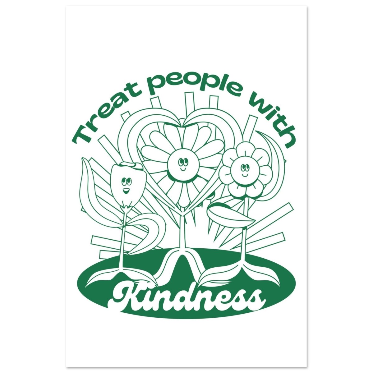 Digital Pop Art wall art print | Treat People With Kindness - Aluminum Print - 30x45 cm / 12x18″ - 