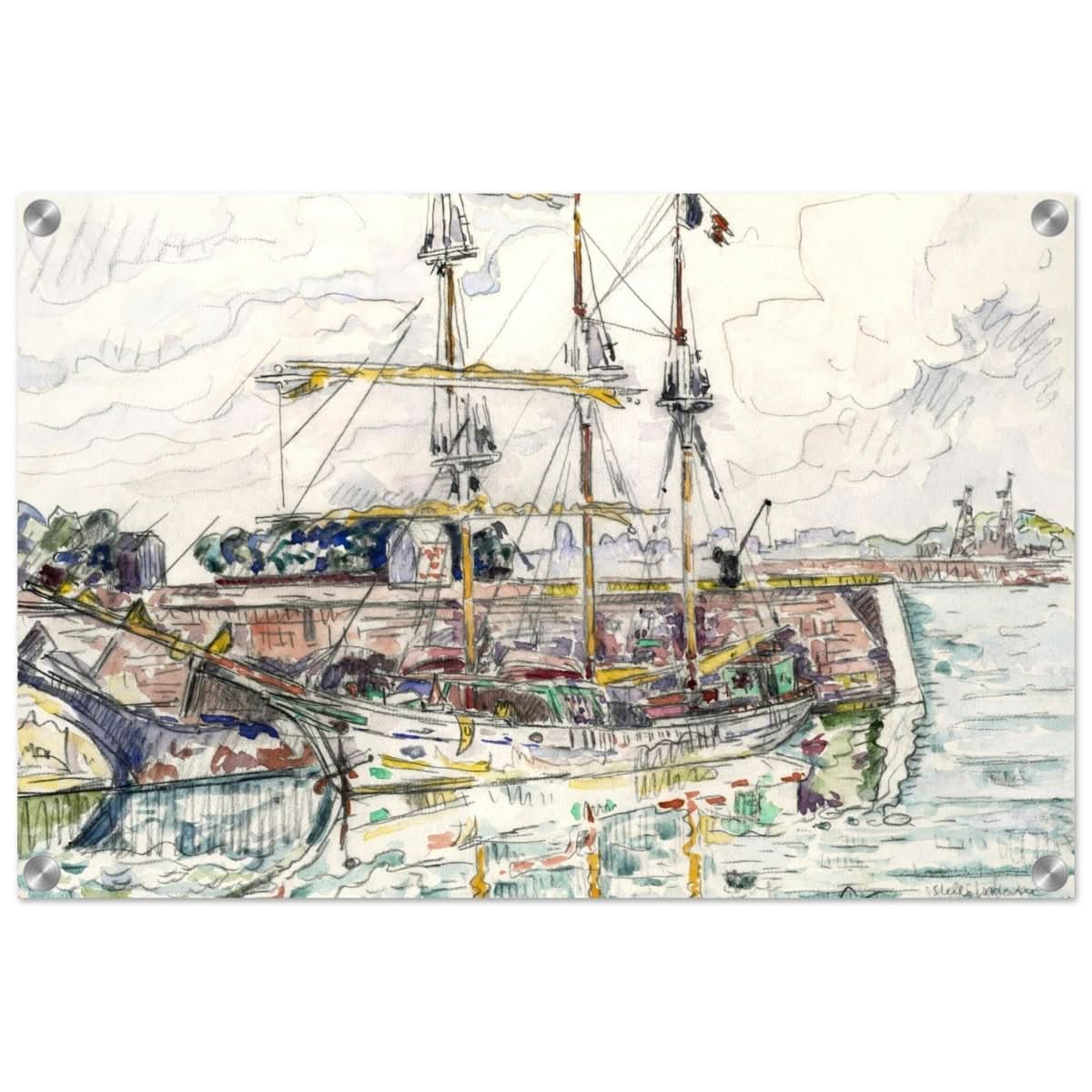 Docks at Saint Malo (1927) by Paul Signac | Vintage wall art print - Acrylic Print - 40x60 cm / 16x24″ - 