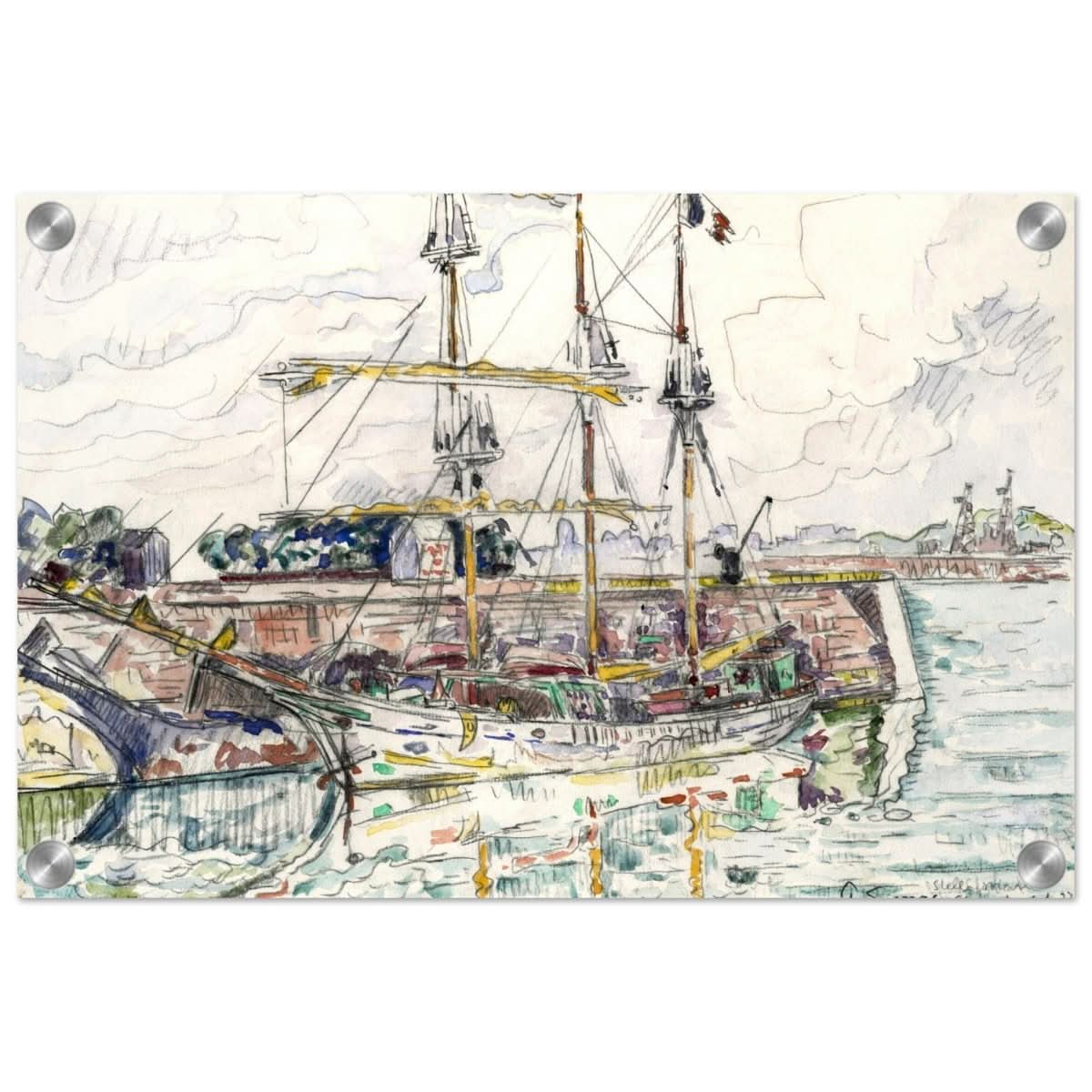 Docks at Saint Malo (1927) by Paul Signac | Vintage wall art print - Acrylic Print - 30x45 cm / 12x18″ - 