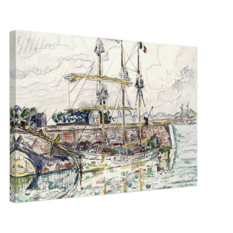 Docks at Saint Malo (1927) by Paul Signac | Vintage wall art print - Canvas - 40x60 cm / 16x24″ - 