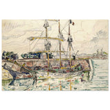 Docks at Saint Malo (1927) by Paul Signac | Vintage wall art print - Wood Prints - 60x90 cm / 24x36″ - 