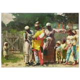 "Dressing for the Carnival" – Historical Americana Wall Art Print by Winslow Homer - Wood Prints - 70x100 cm / 28x40″ - 