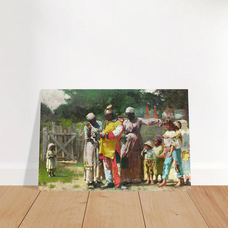 "Dressing for the Carnival" – Historical Americana Wall Art Print by Winslow Homer - Brushed Aluminum Print - 60x90 cm / 24x36″ - 