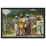 "Dressing for the Carnival" – Historical Americana Wall Art Print by Winslow Homer - Framed Canvas - 50x75 cm / 20x30″ - Black frame
