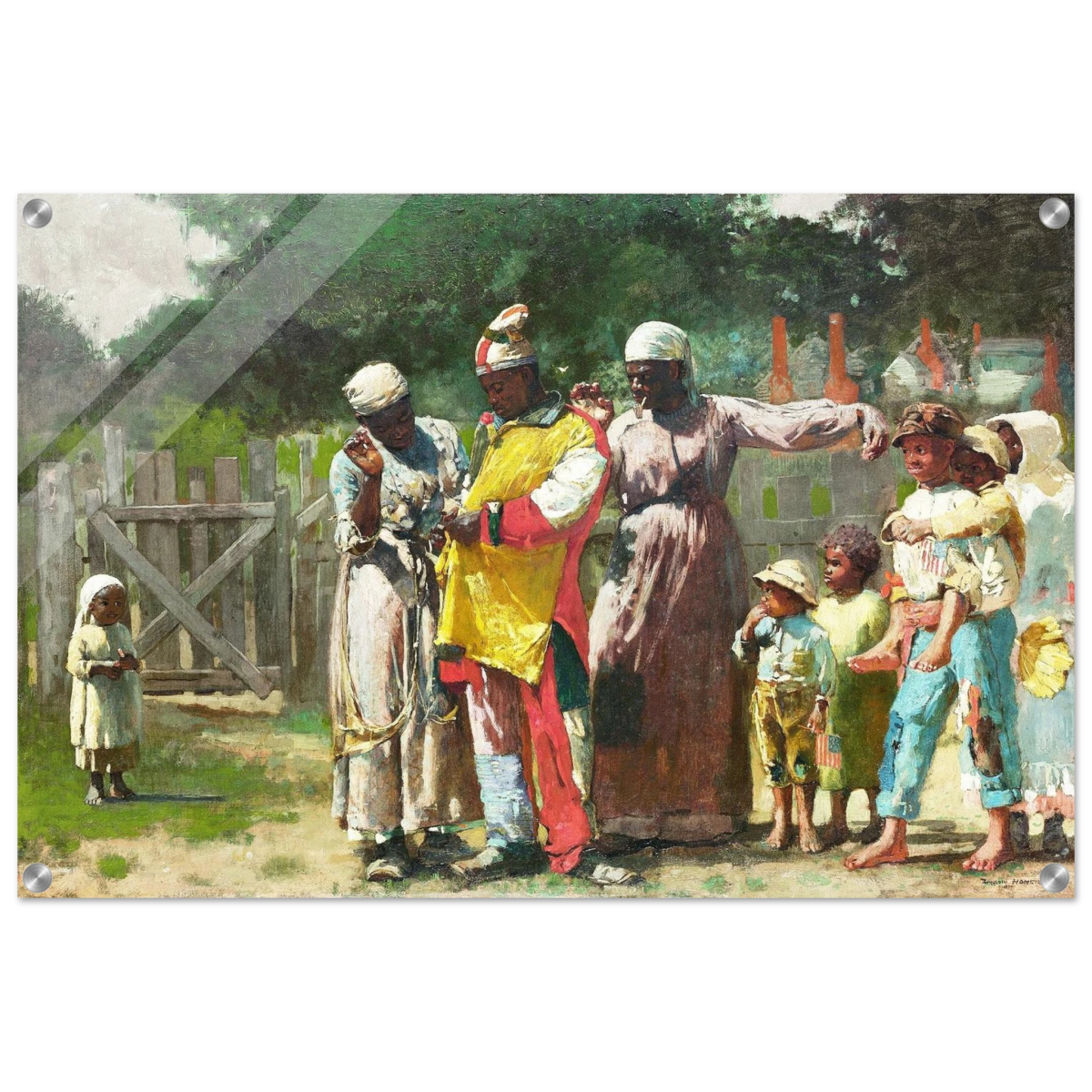 "Dressing for the Carnival" – Historical Americana Wall Art Print by Winslow Homer - Acrylic Print - 50x75 cm / 20x30″ - 
